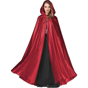 ❤️Women's Red Wedding Hooded Cape Bridal Cloak Poncho  Full Length